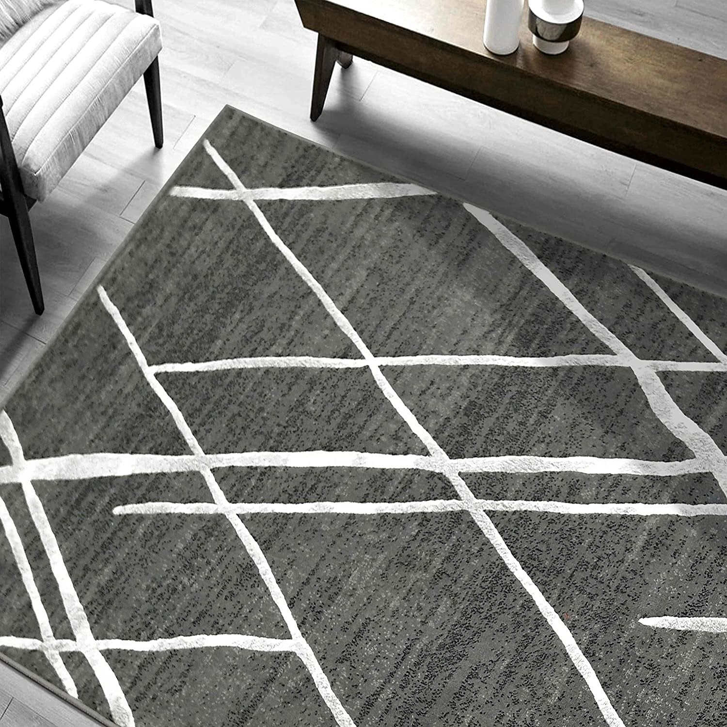 Diamond Pattern Contemporary Abstract Area Rug